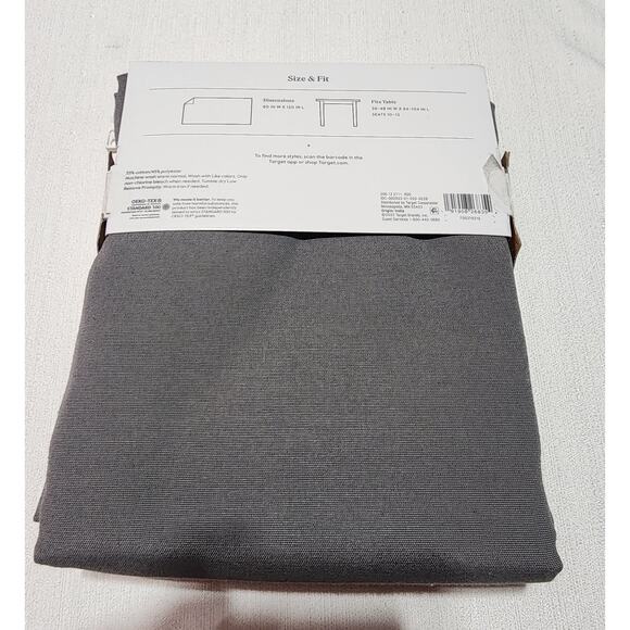 Threshold rectangular tablecloth W60'' x L120'' gray - Picture 3 of 6